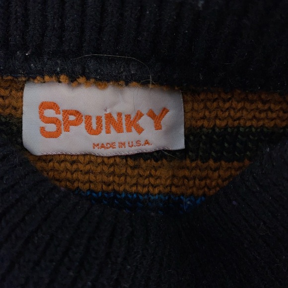 Vintage Spunky Geometric Knit Sweater BOXY Medium Pattern Cottagecore Grannycore - Picture 7 of 8